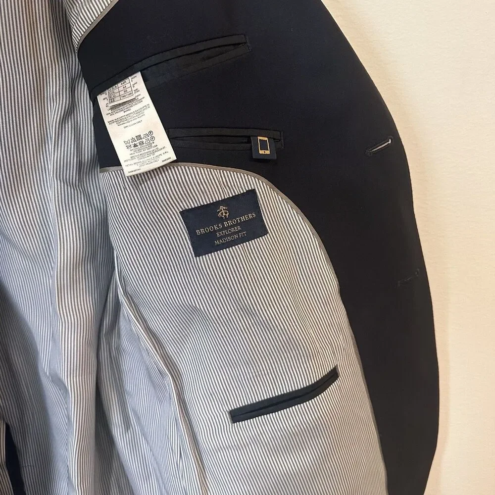 Brooks Brothers Explorer Madison Fit Blazer,Sport Jacket Navy Men’s Size 44R
